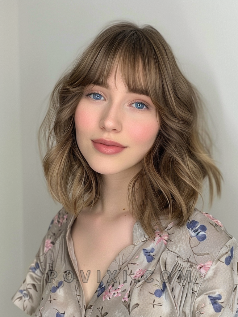 Explore 36 Trendsetting Lob Haircut With Bangs Styles For All Face 