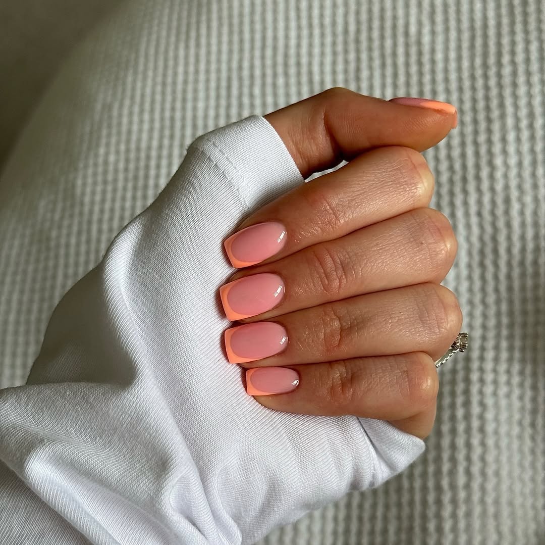 Apricot French Tips: Glazed Glazed Donut Shine