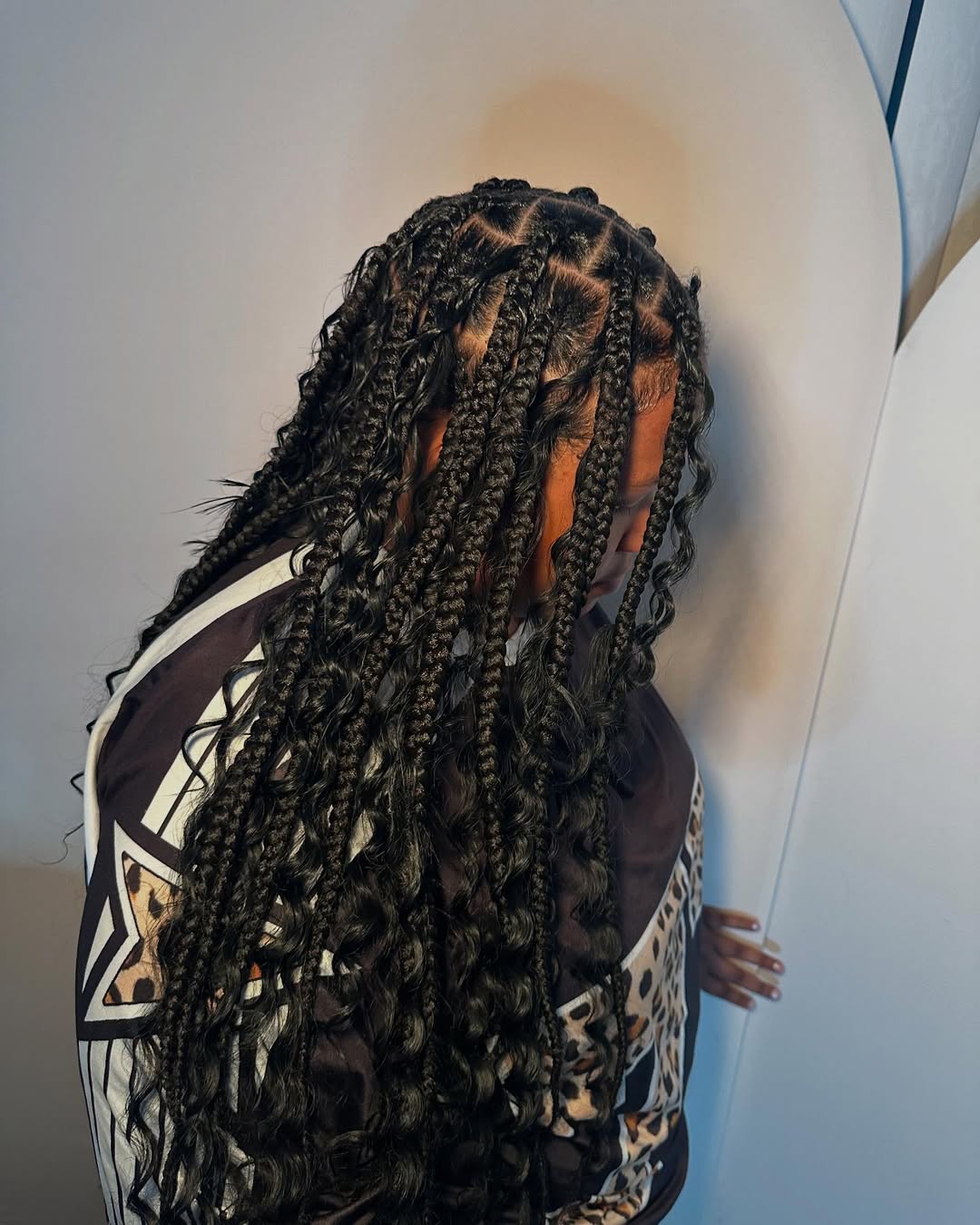 Bohemian Box Braids With Curly Ends