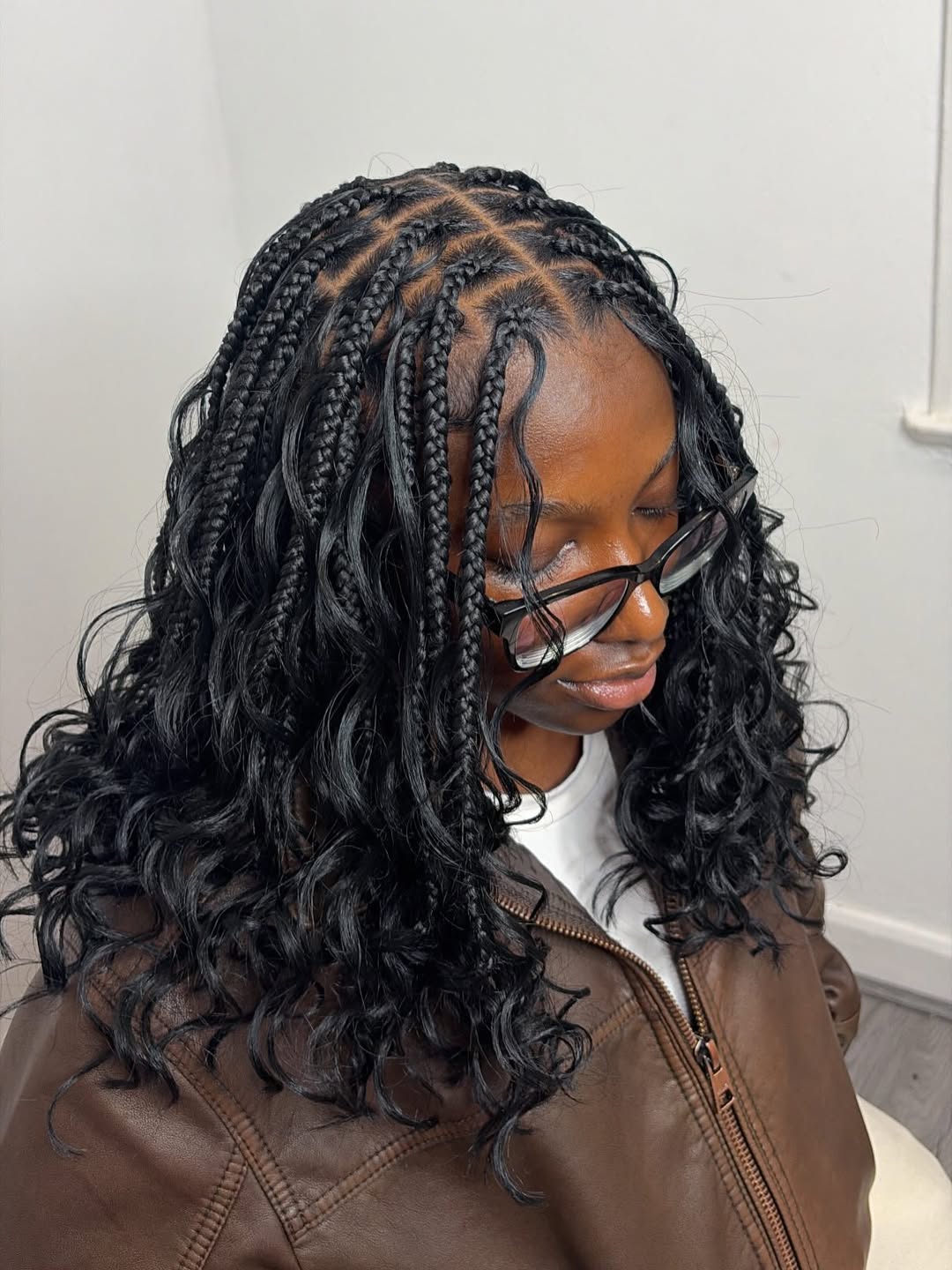 Bohemian Box Braids With Wavy Ends