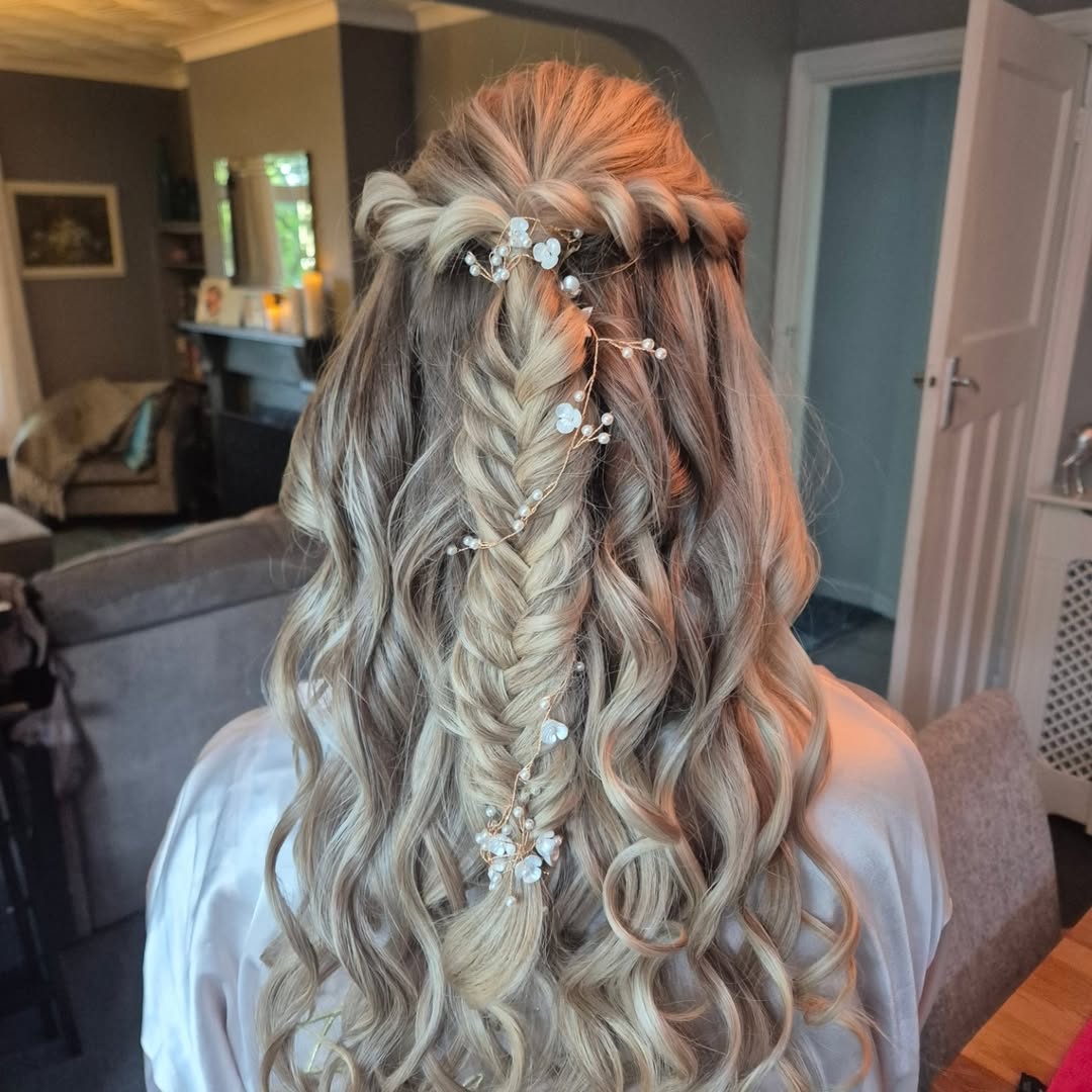 Bohemian Braided Fishtail With Floral Accents