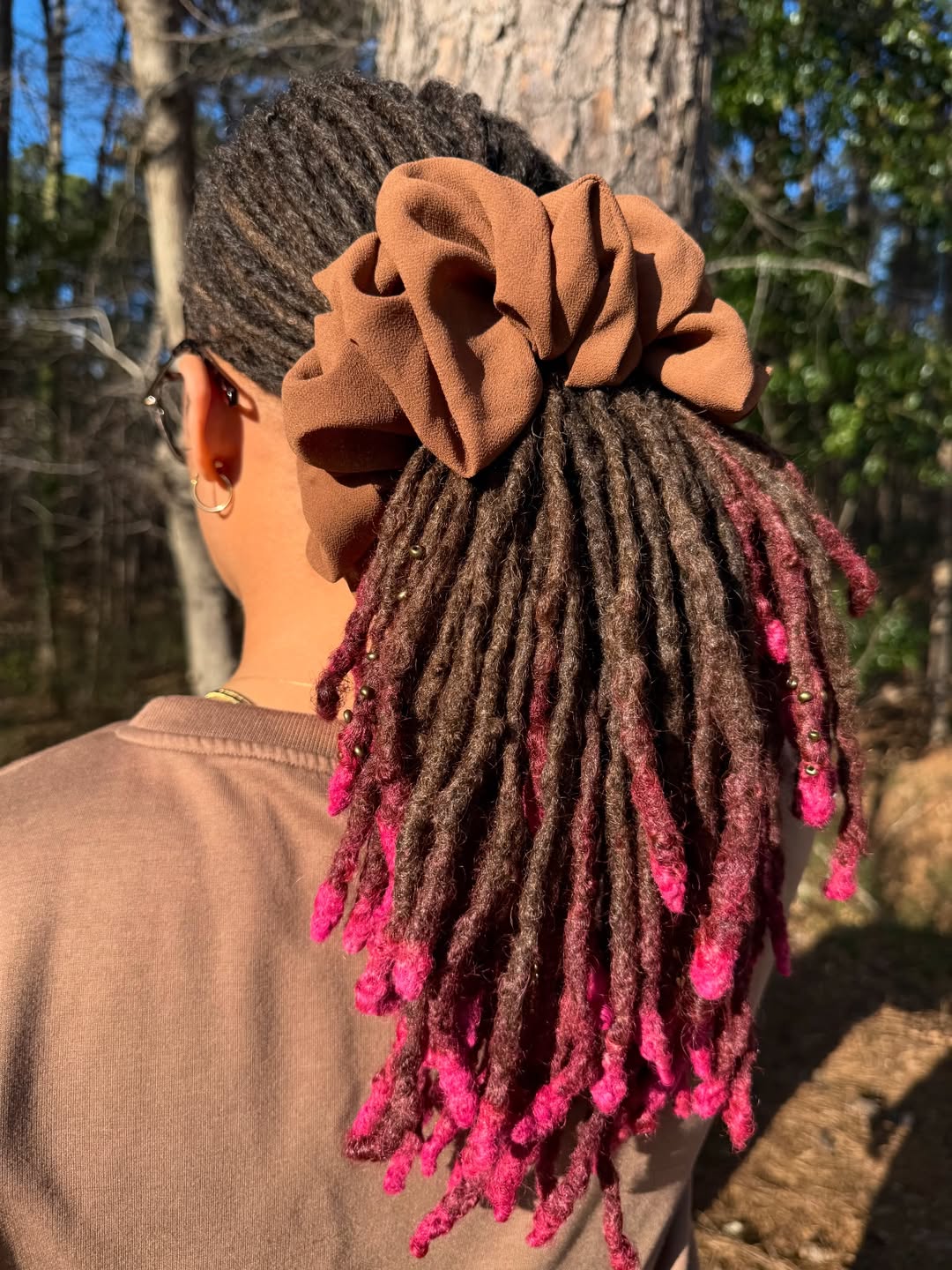 Bold Ombre Locs With Boho Scrunchie