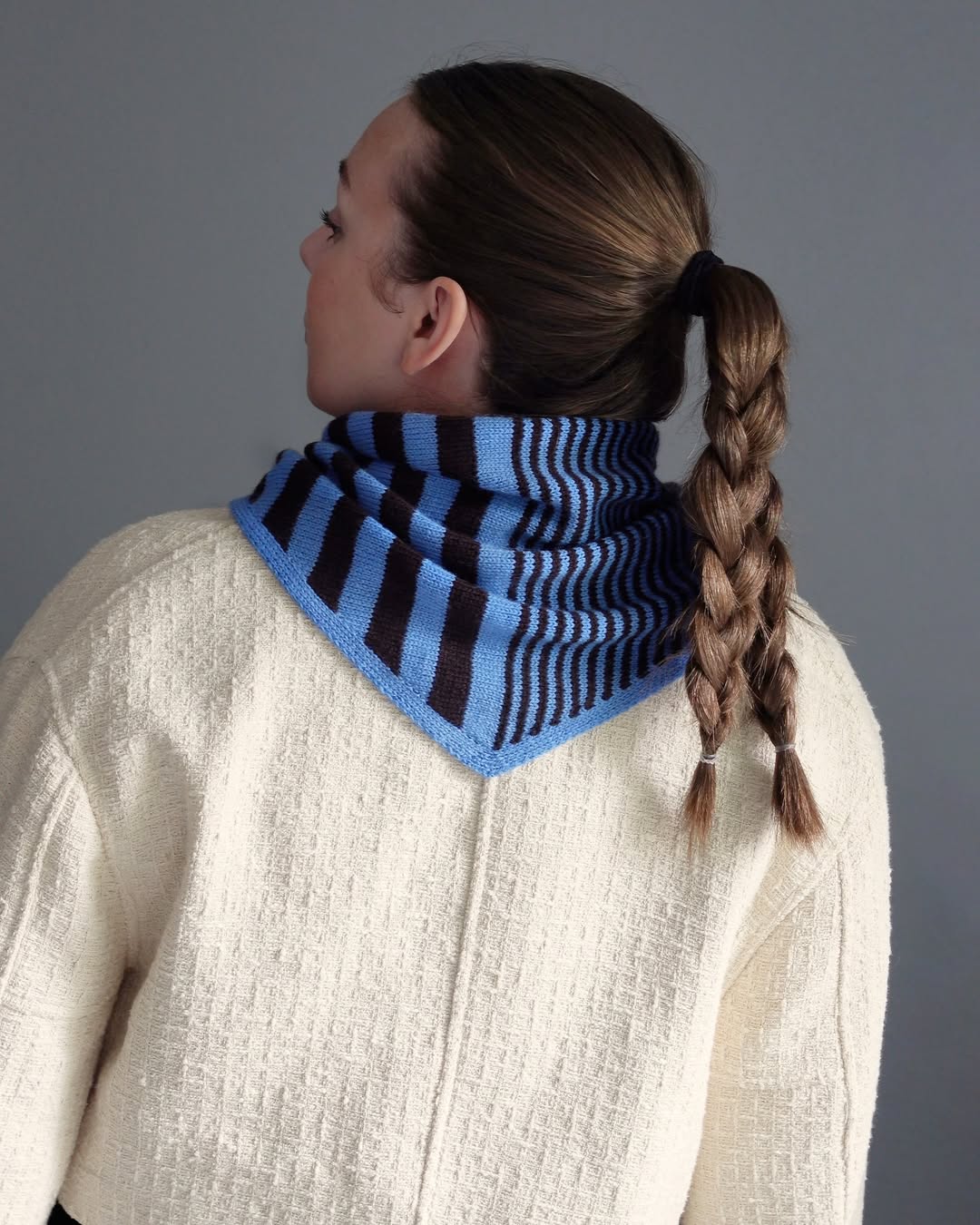 Braided Ponytail With Scarf Accessory