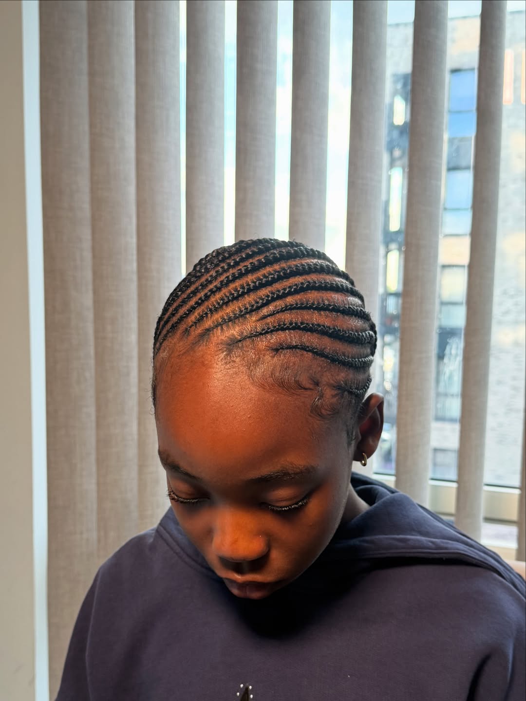 Classic Straight-Back Cornrows With Laid Edges