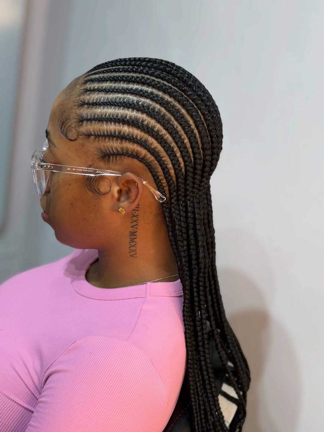 Defined Cornrows Into Long Box Braids