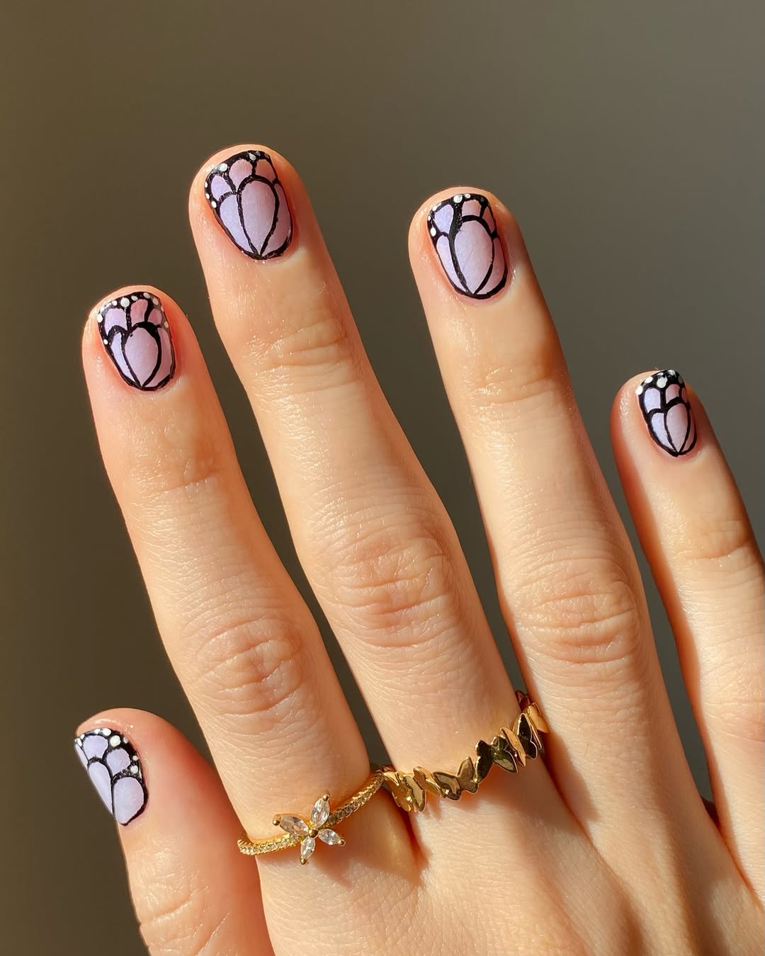 Delicate Butterfly Wing Pastel French Tips
