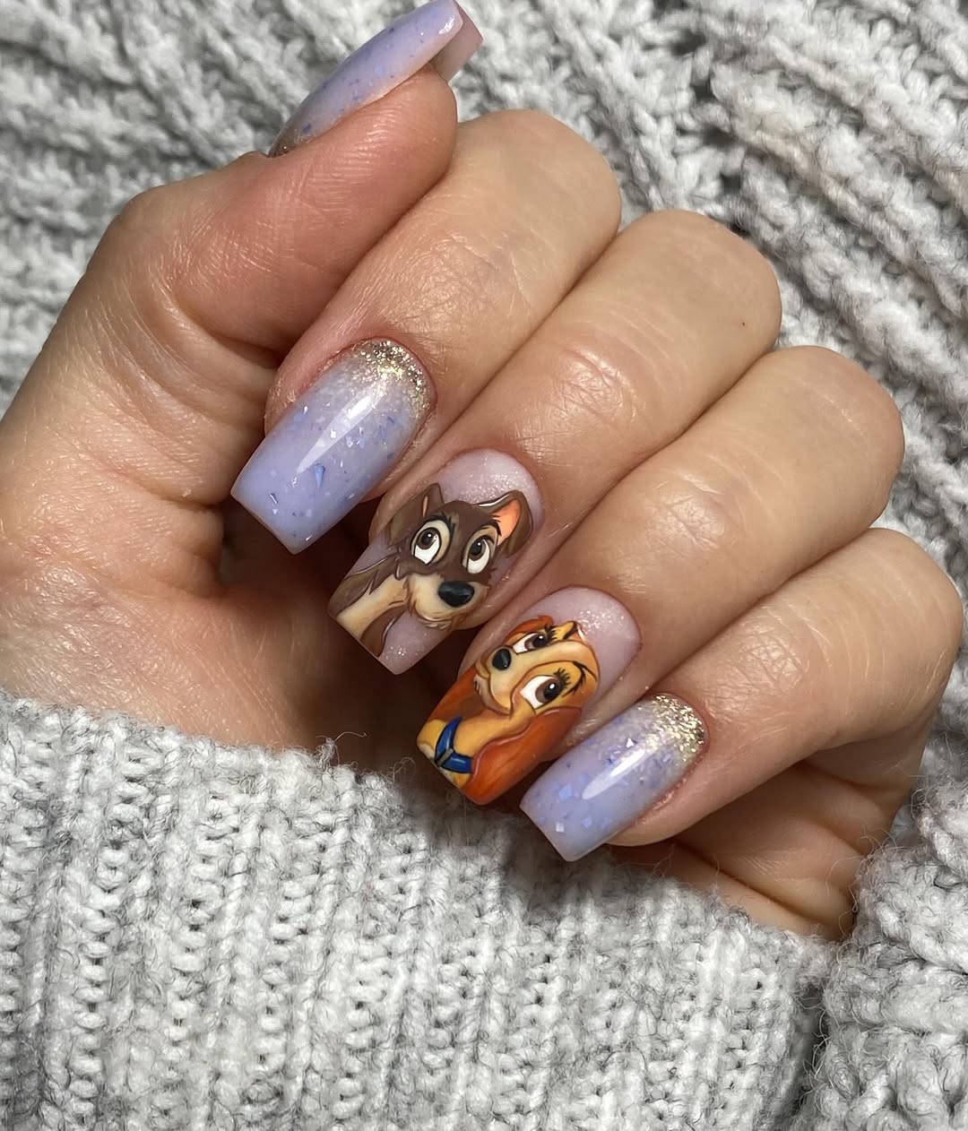 Disney Lady and The Tramp Coffin Nails