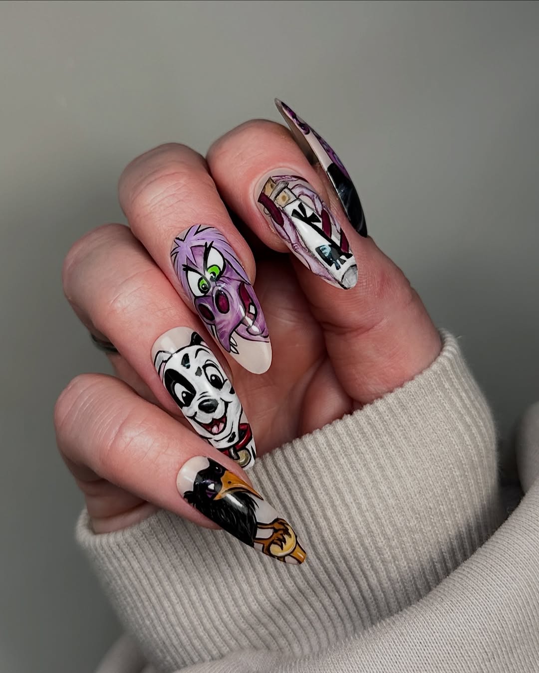 Disney Villain and Hero Hand-Painted Character Nails
