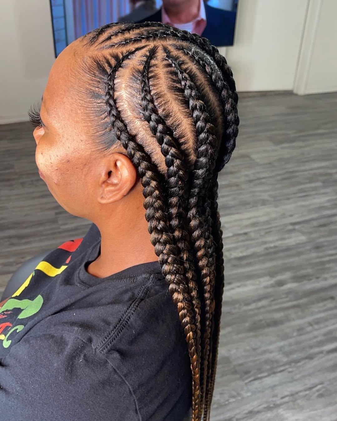 Glamorous Feed-in Braids with Ombre Gold Hues