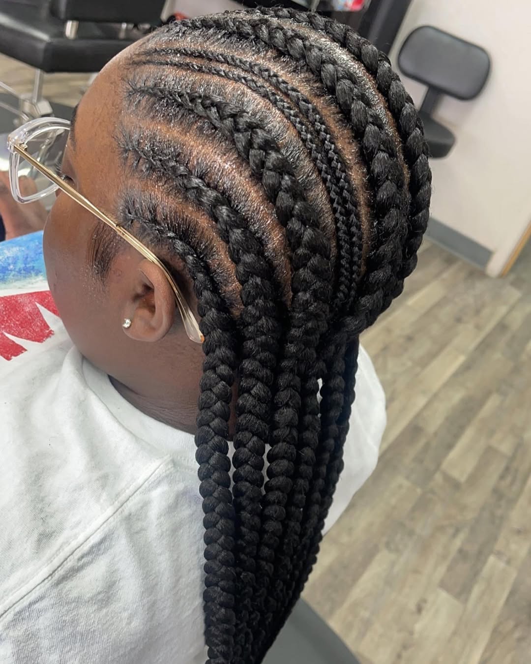 Gorgeous Feed-in Braids With Sleek Cornrow Design
