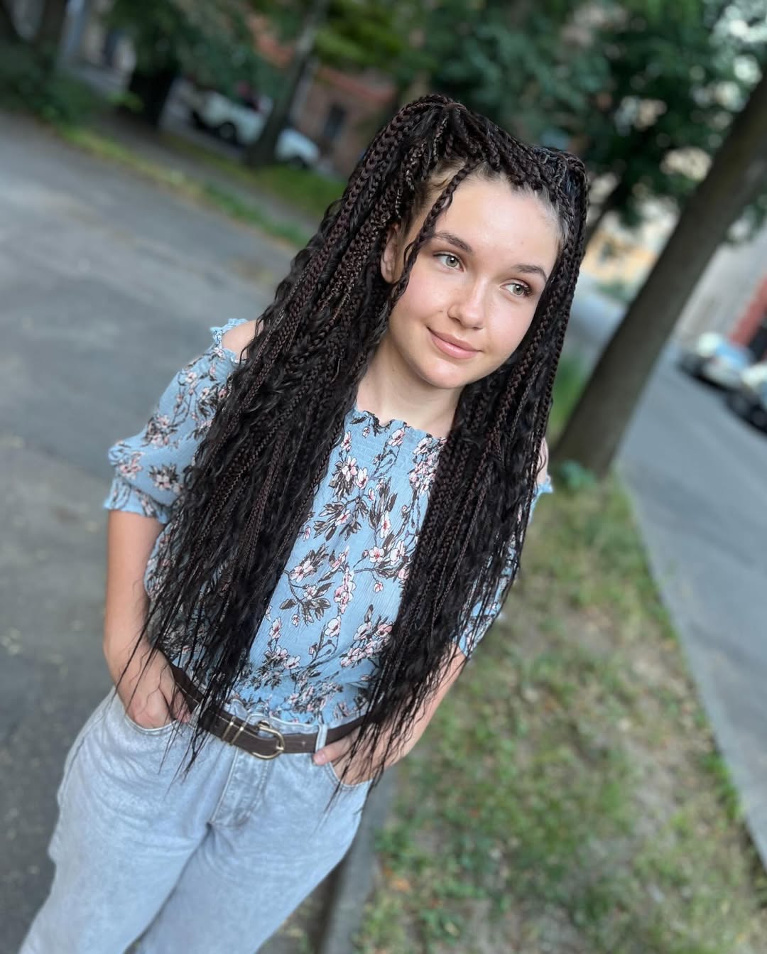 Gorgeous Waist-Length Cornrows: Half-Up Style