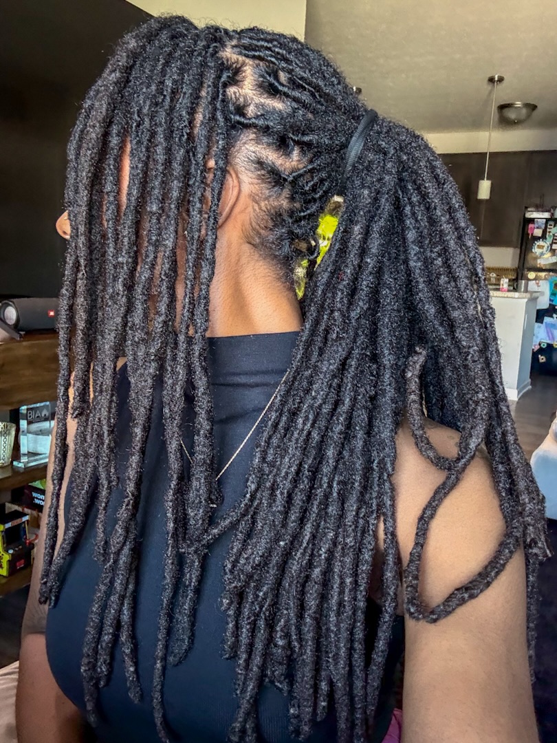 High Ponytail With Neat Edges On Long Locs