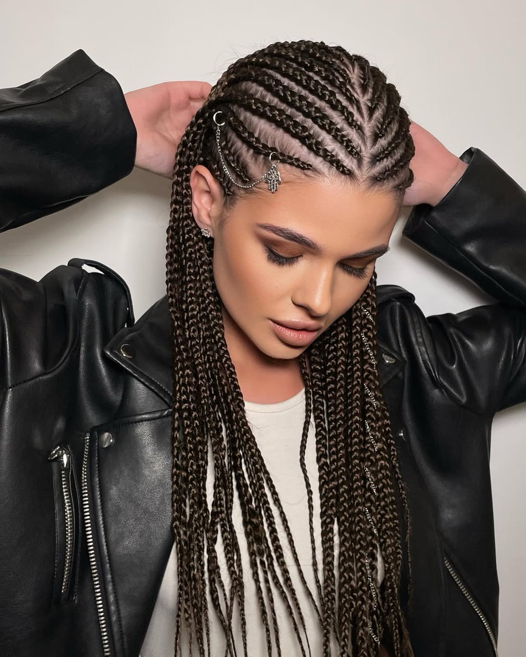Intricate Cornrows With Bohemian Braid Jewelry