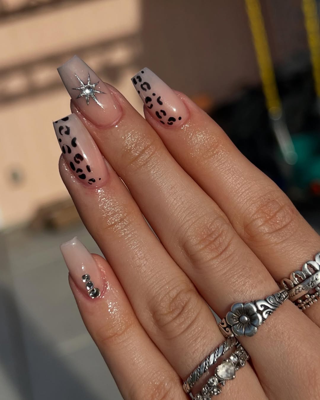 Leopard Print French Fade With Star Embellishment