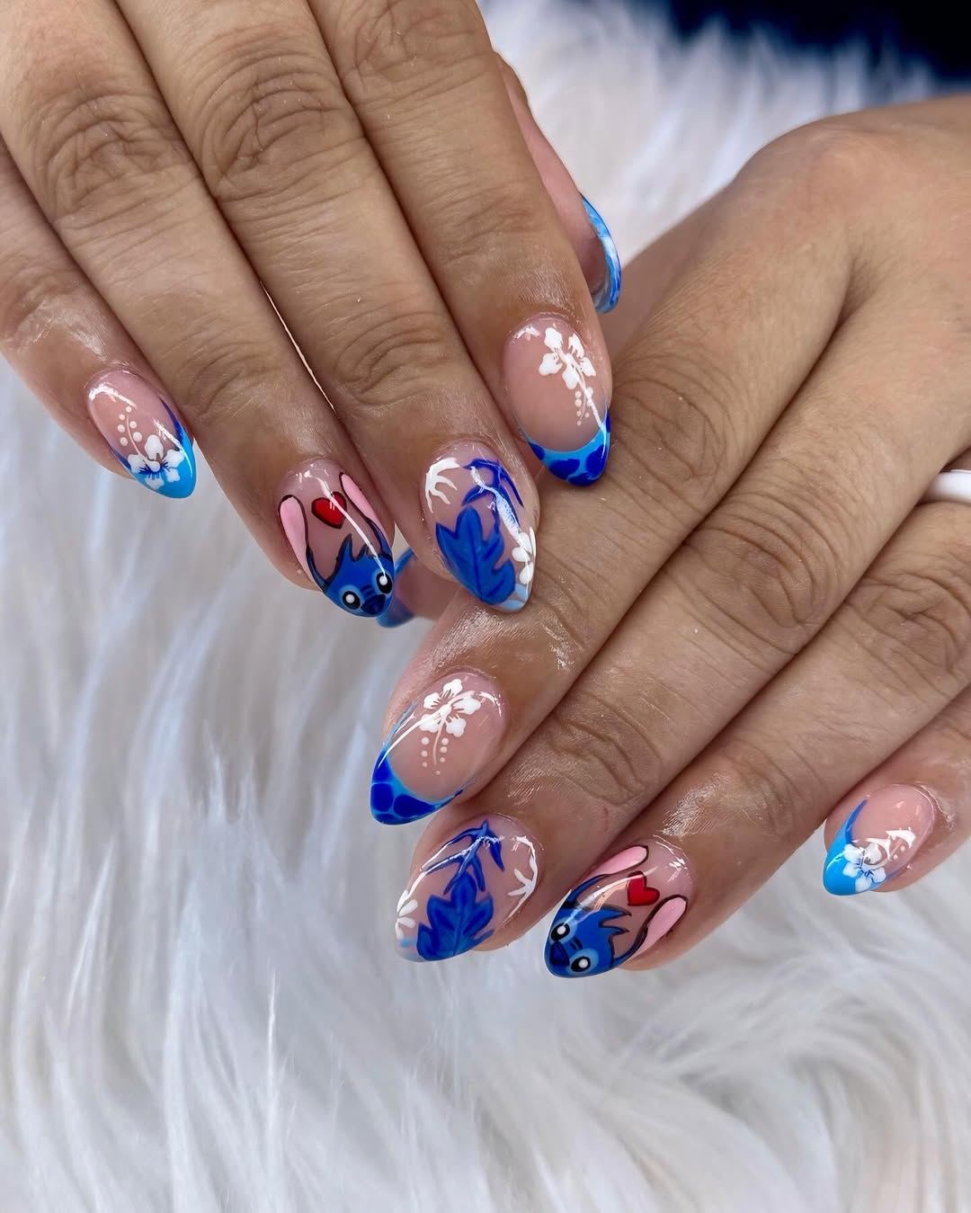 Lilo and Stitch Aloha Blue Nails