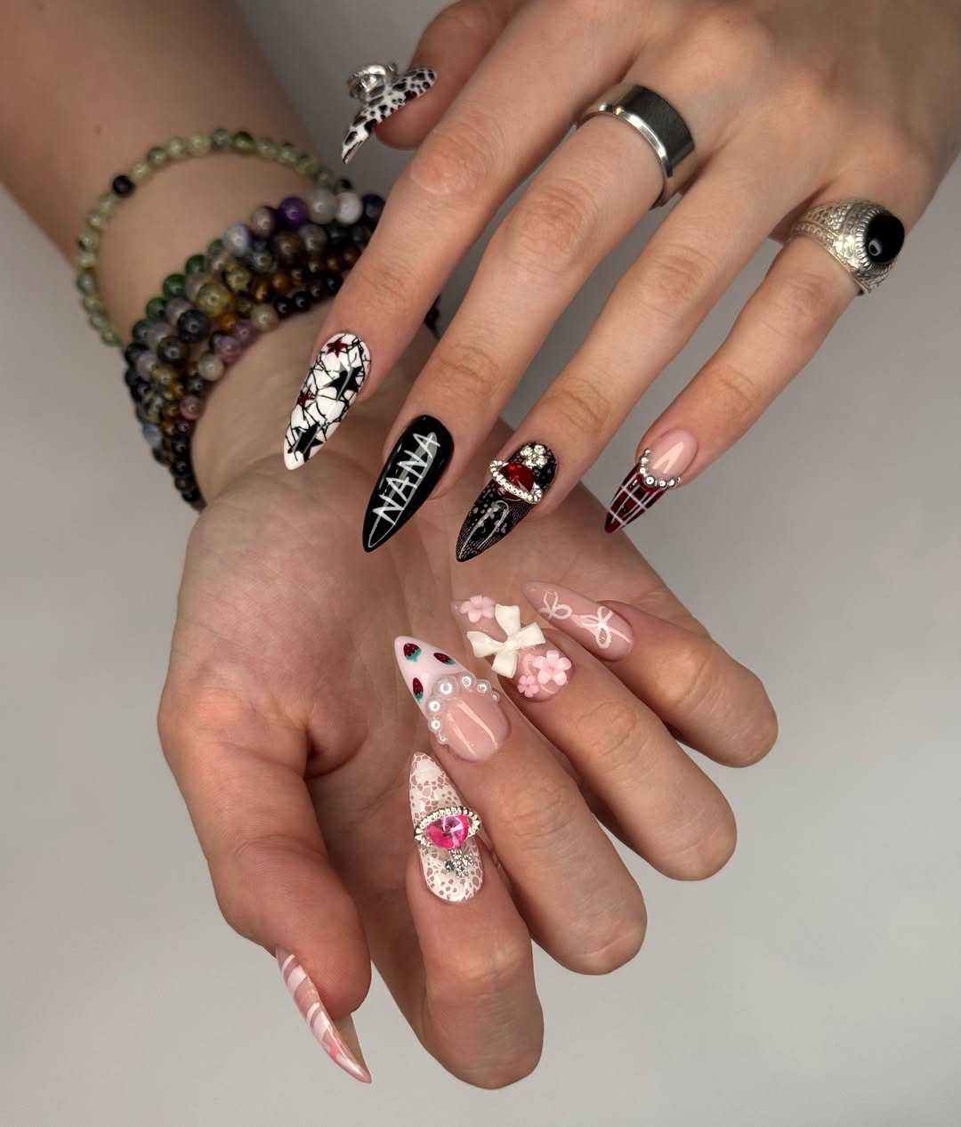Maximalist Funky Mismatched Coffin Nails