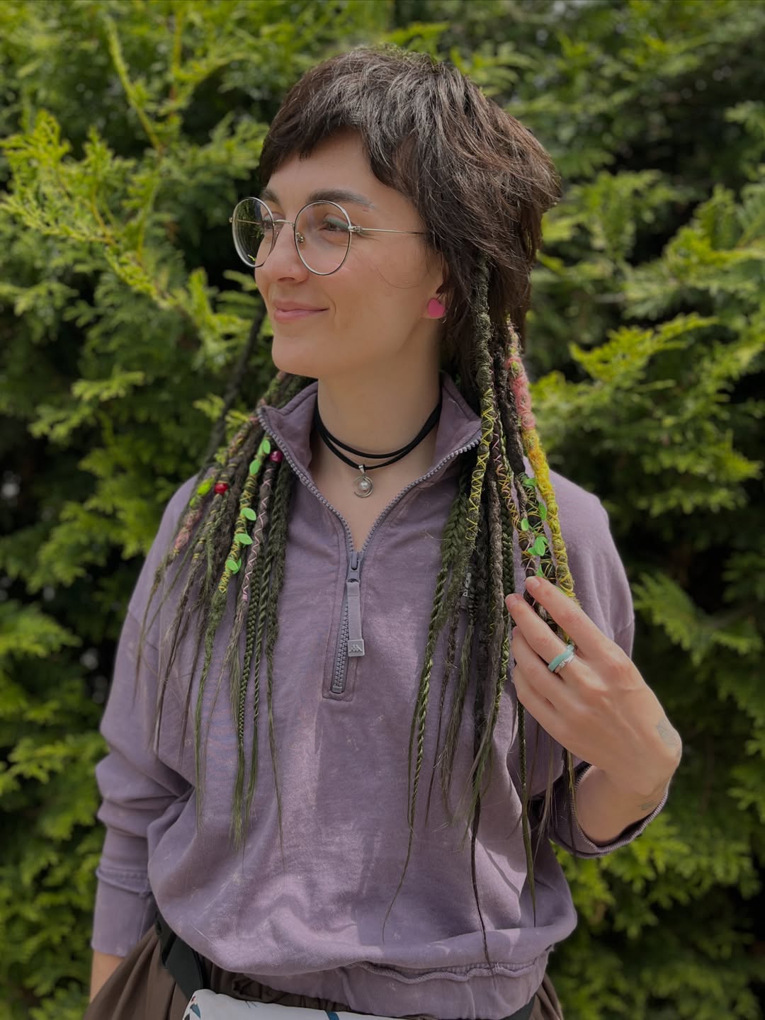 Messy Mullet With Colorful Dreadlock Extensions