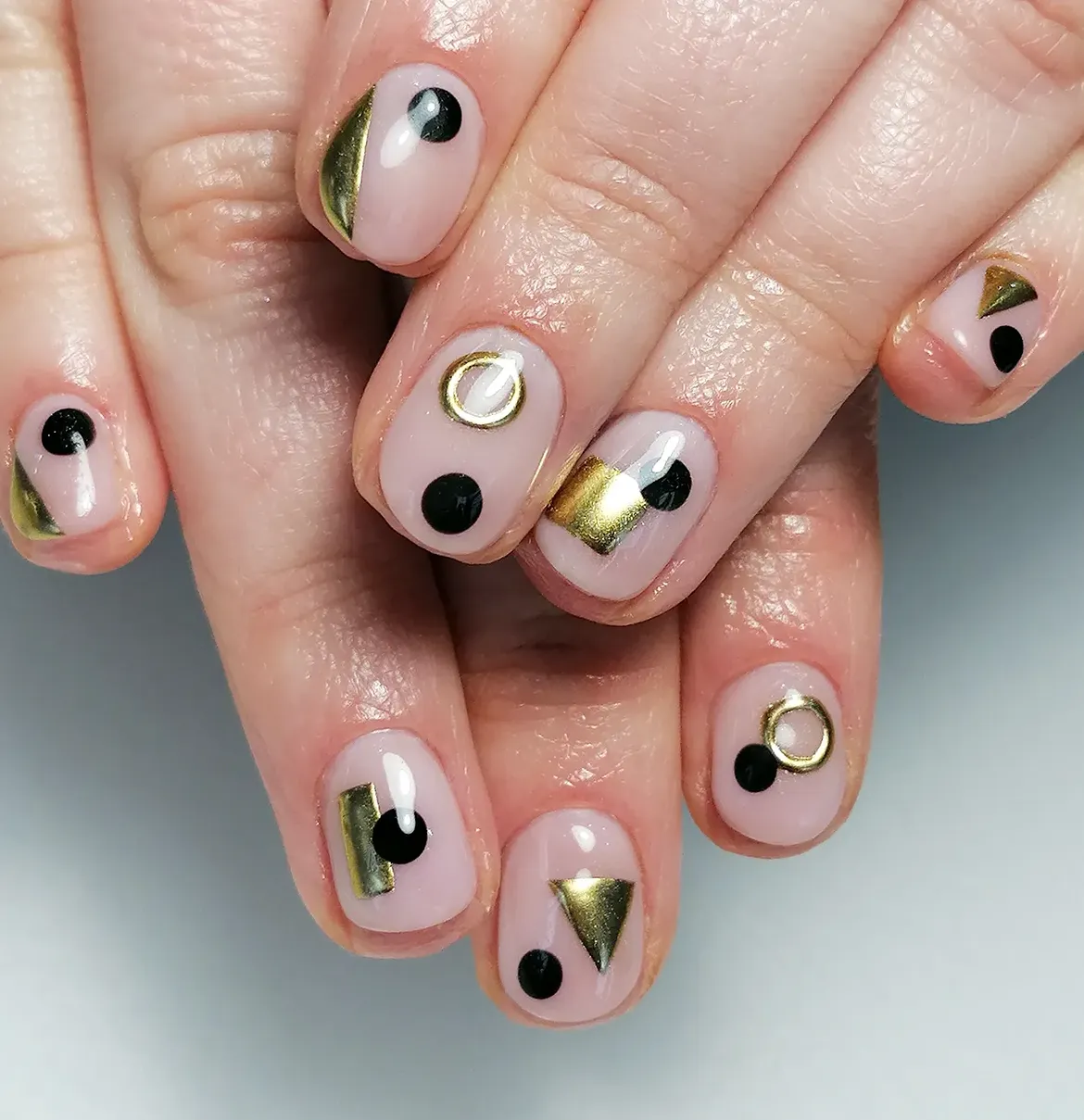 Modern Geometric Gold and Black Accents