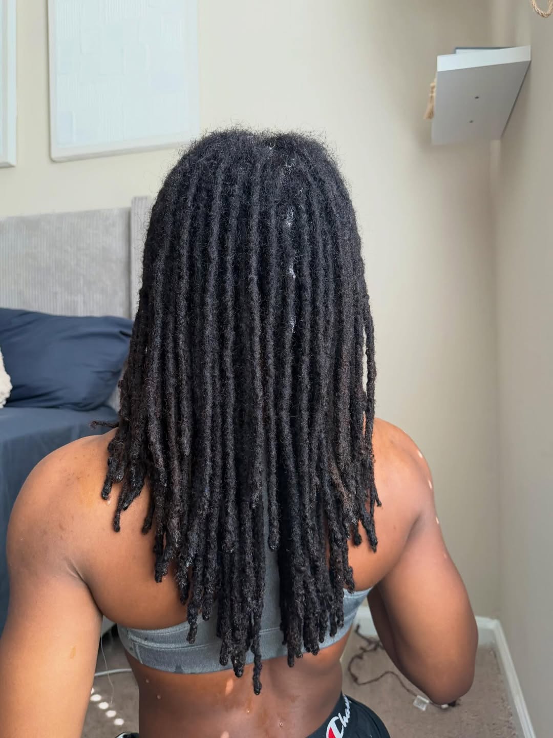 Natural Medium Length Dreadlocks With Defined Roots