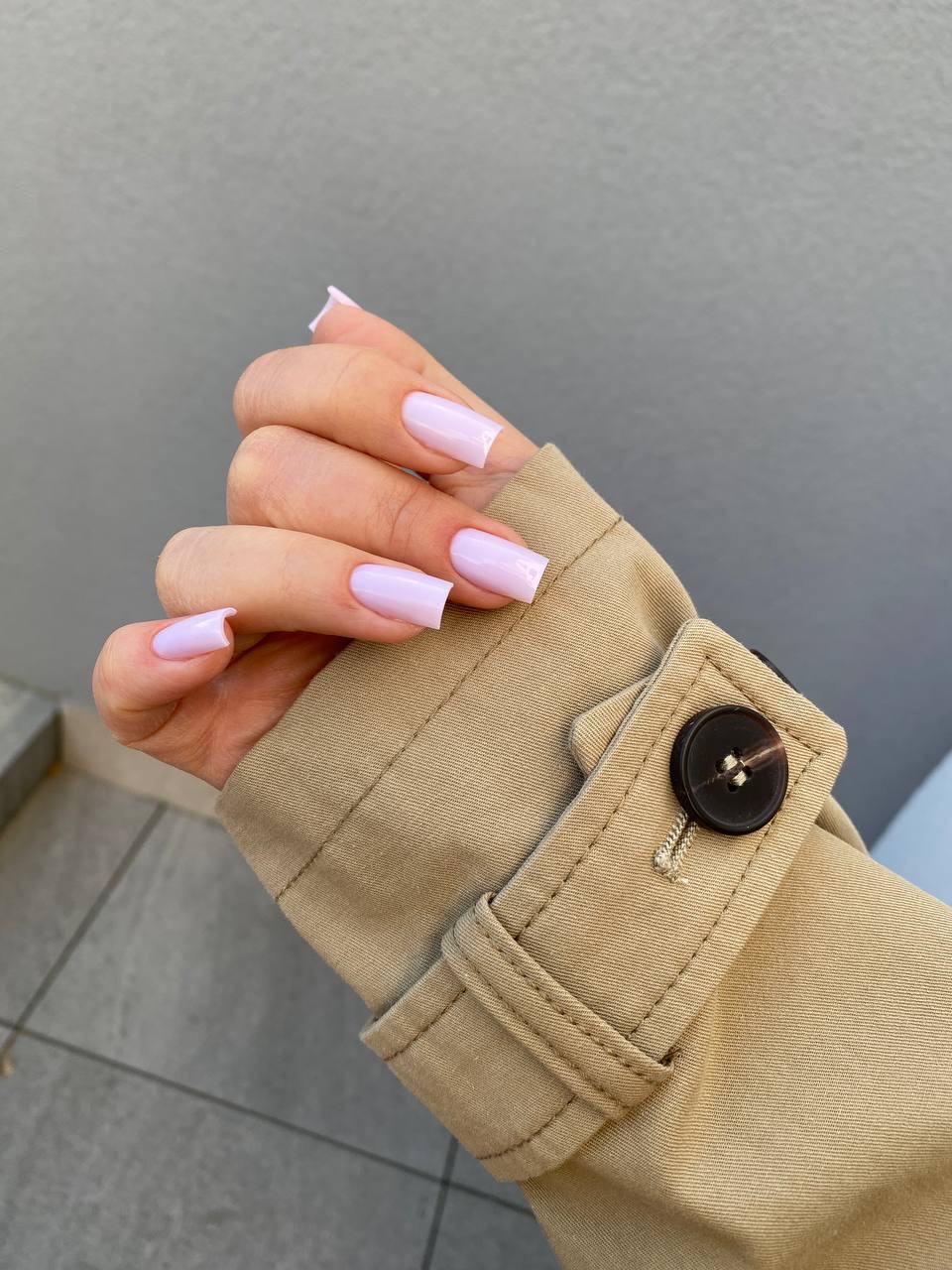 Pastel Lilac Milky French Tip Nails