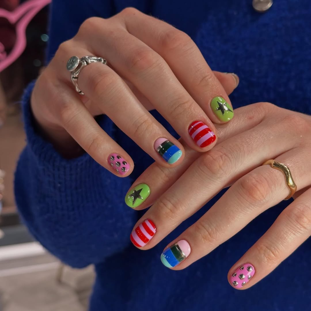 Playful Pastel & Neon Mix Match Nail Art