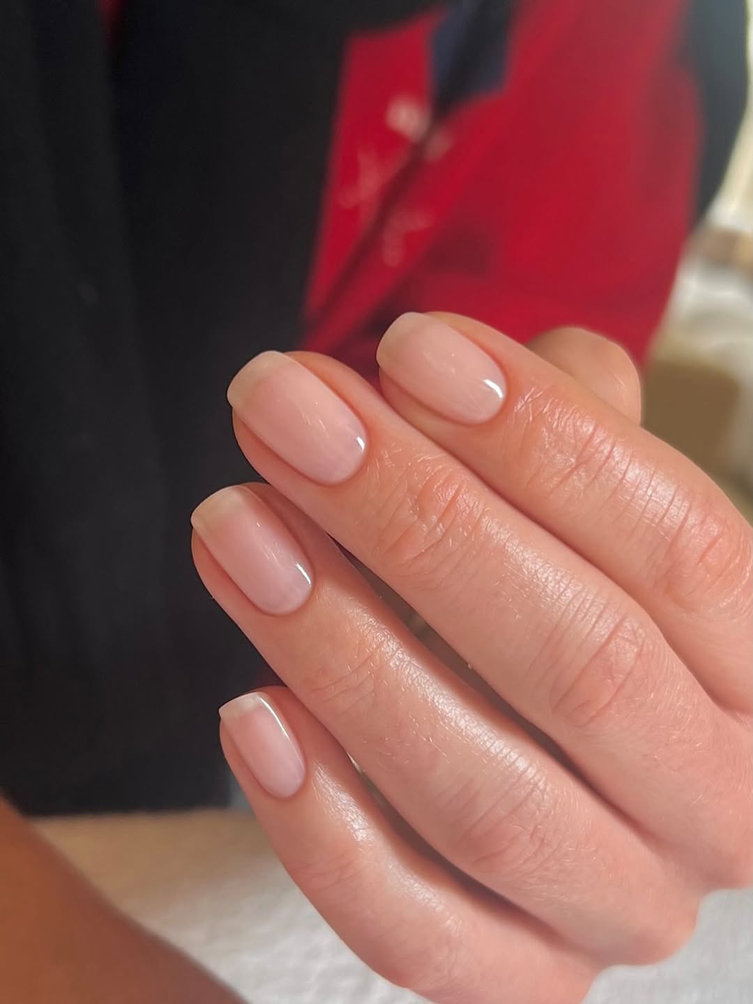 Sheer Milky Pink Classic French Manicure