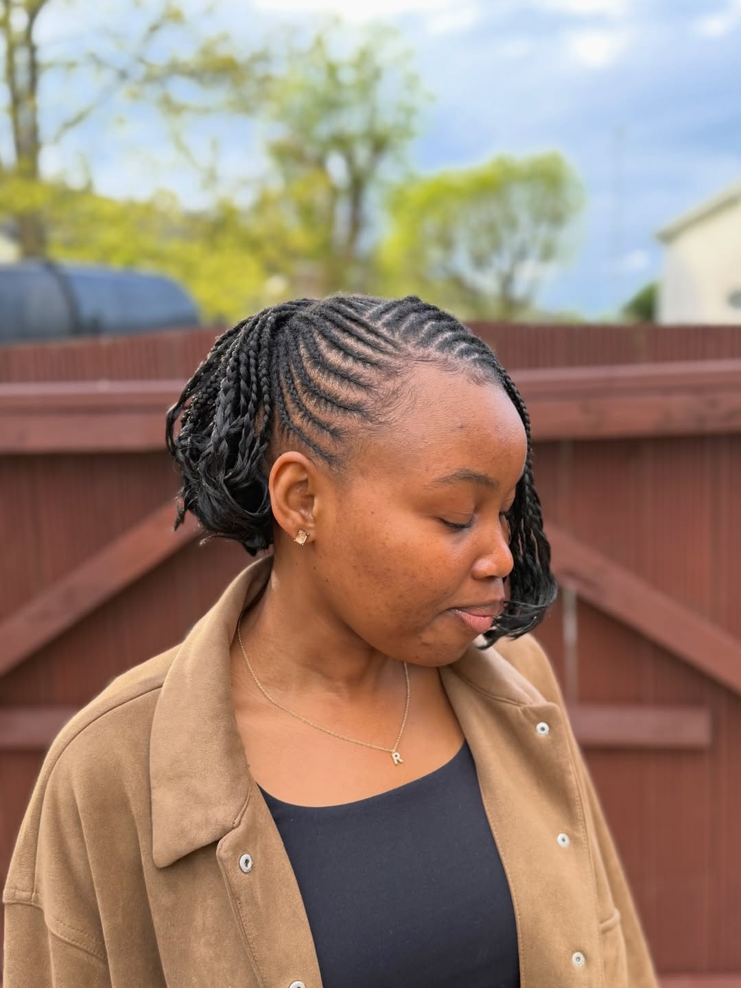 Short Bob Cornrows With Defined Edges