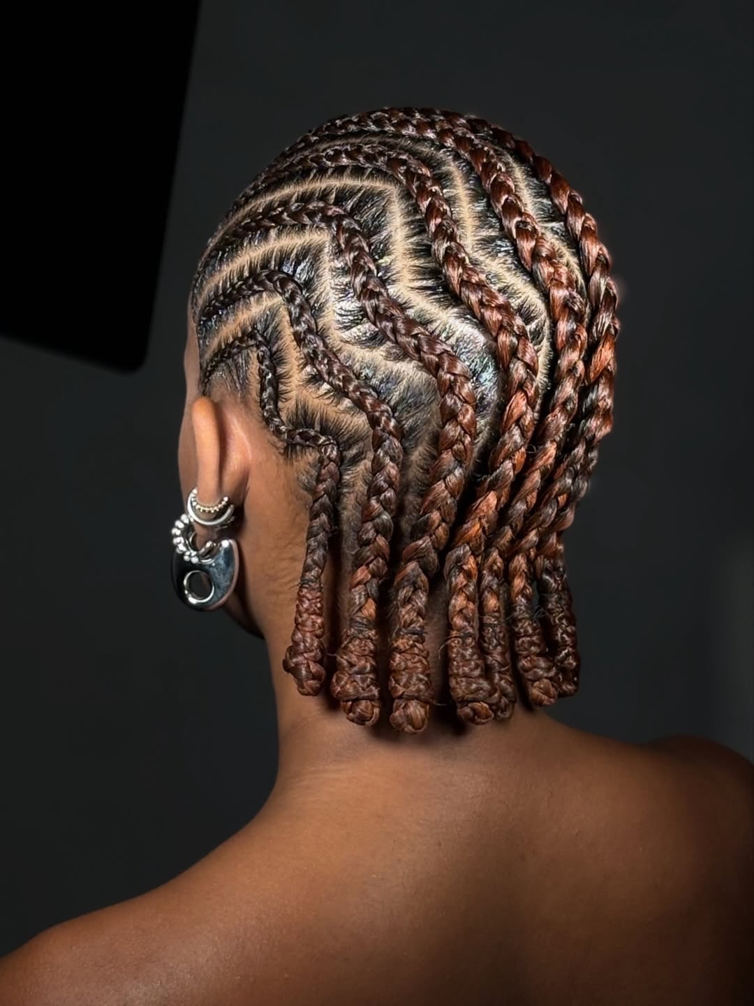 Sleek Zigzag Ombre Cornrows Protective Style