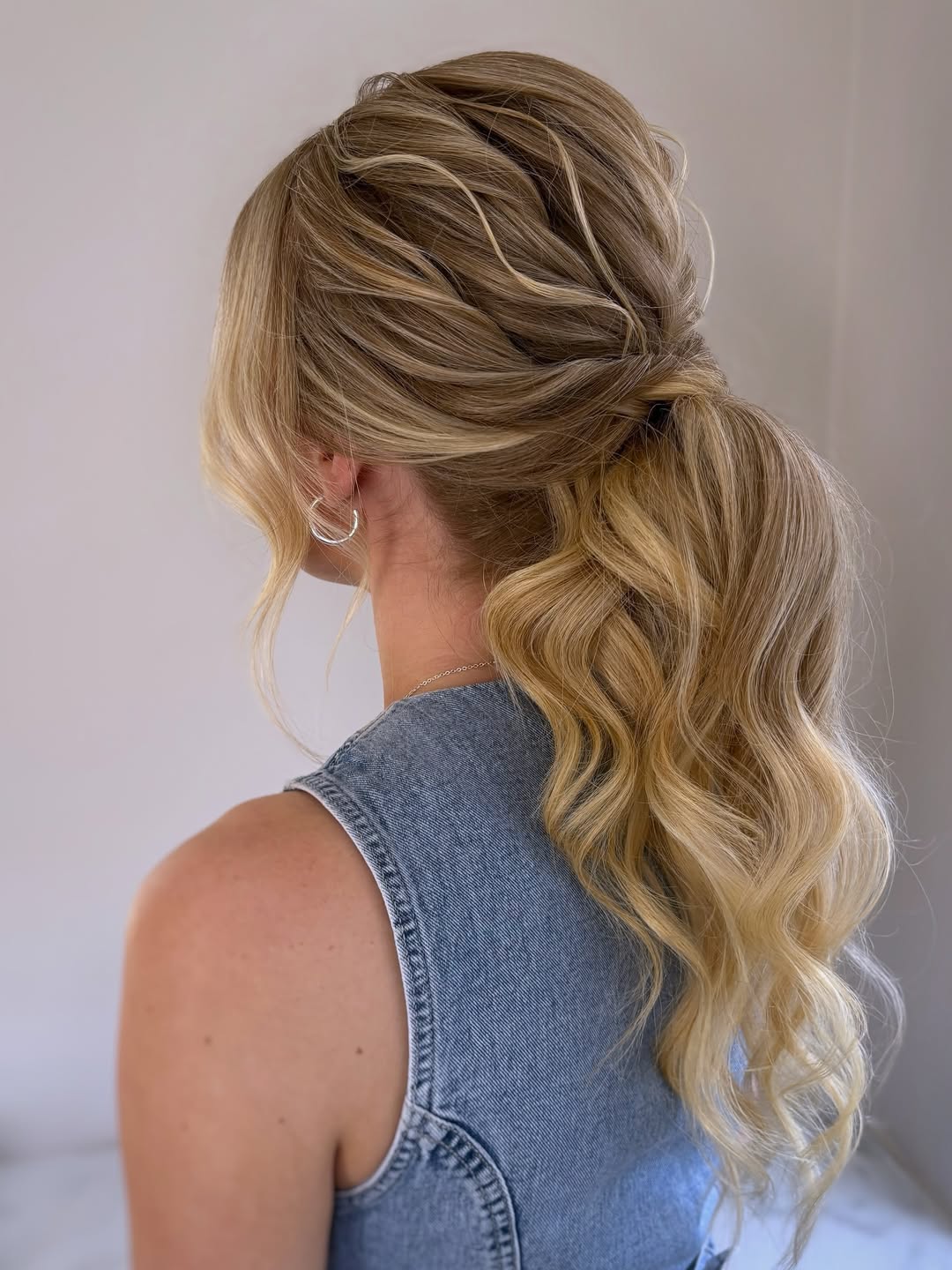 Soft Braided Low Ponytail With Loose Waves