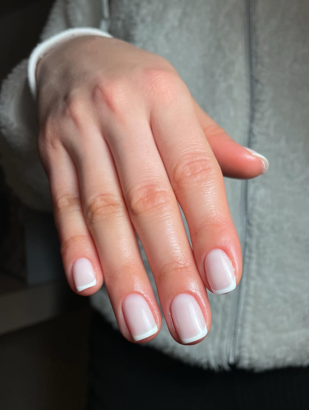 Soft Milky Pink French Tip Nails