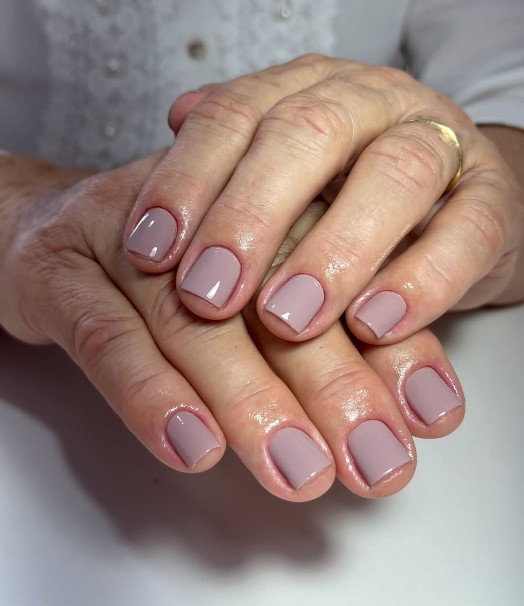 Soft Muted Mauve Short Squoval Nails