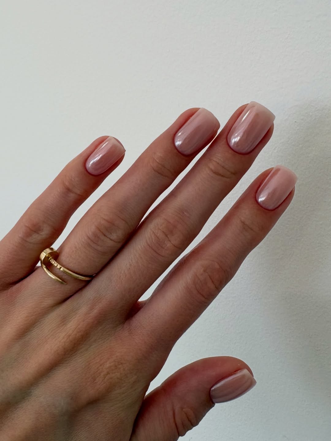 Soft Pink Glazed Donut Squoval Nails