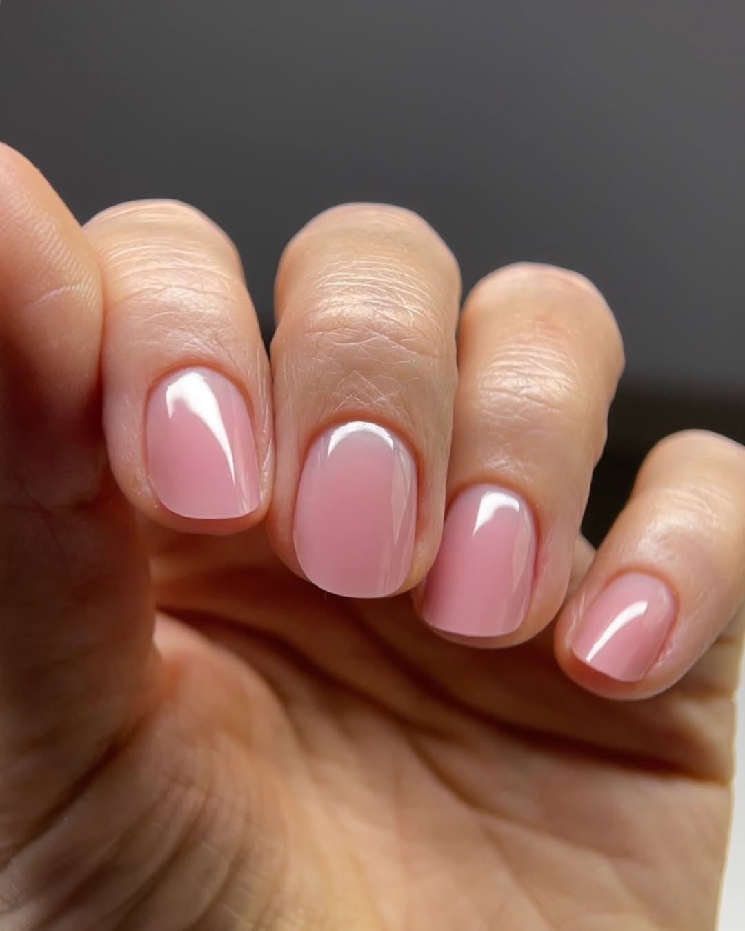 Soft Pink Milky Oval Nails