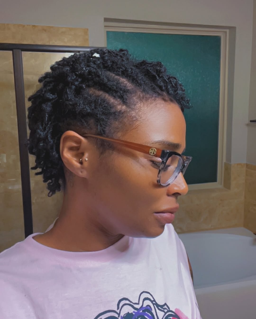 Stylish Two-Tone Locs With Braided Undercut
