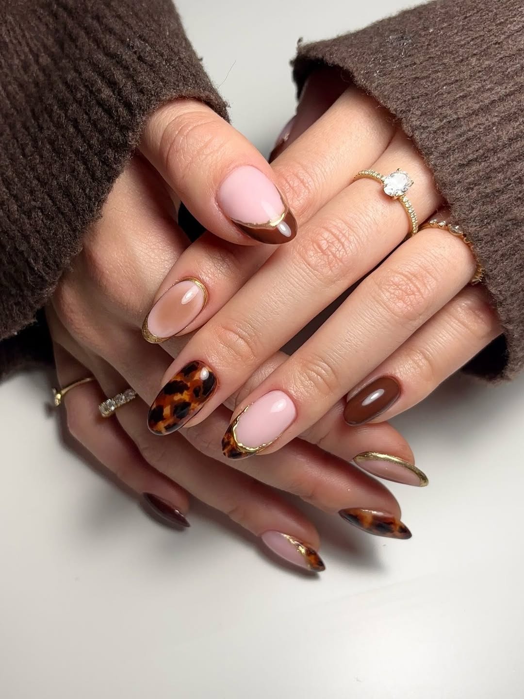 Tortoise Shell and Pink Almond French