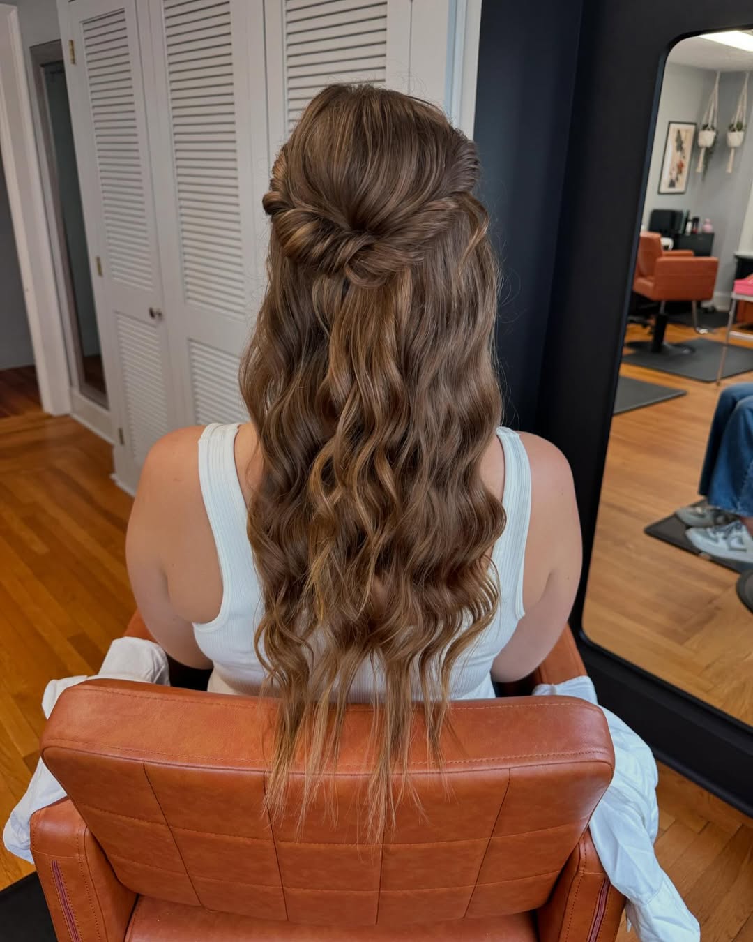 Twisted Half-Up Wedding Hairstyle With Loose Waves