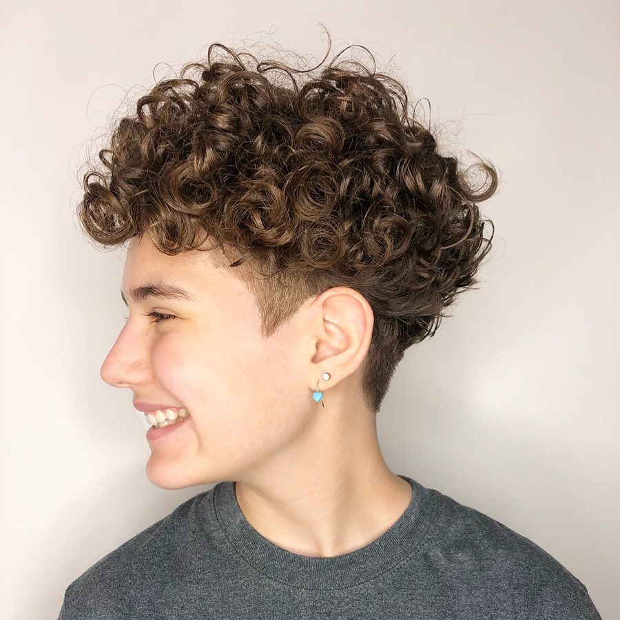 Undercut Curly Pixie With Natural Curls