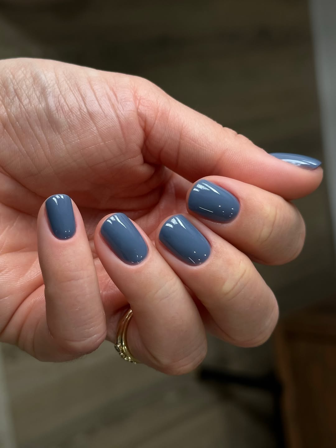 Urban Slate Grey Glossy Short Nails