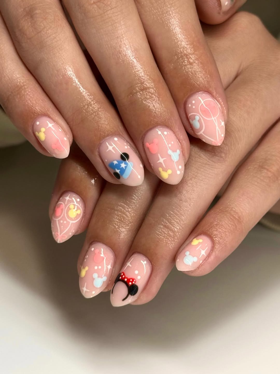 Whimsical Disney Pastel Mickey Ears and Sparkles