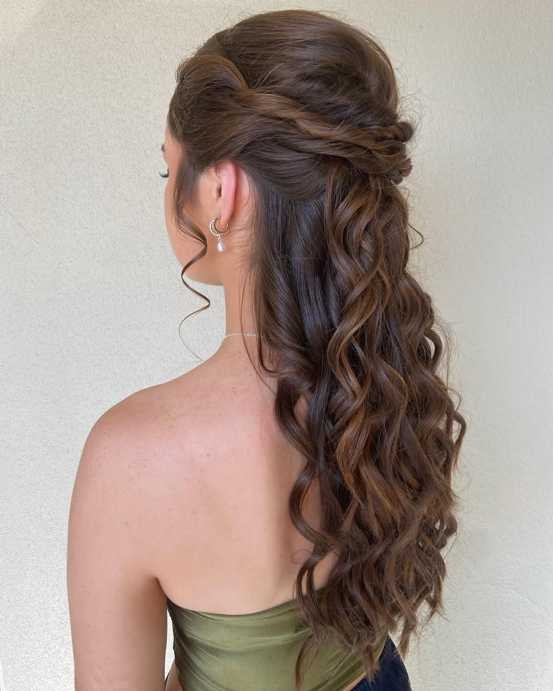 Woven Half-Up With Spiral Curls