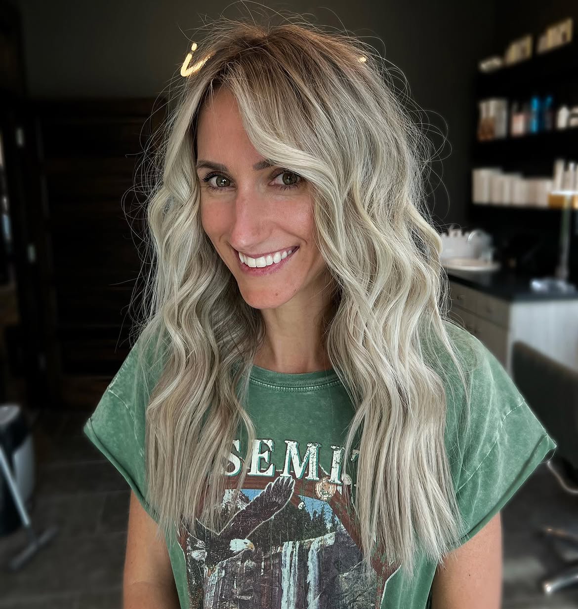 Beachy Waves With Ash Blonde Balayage