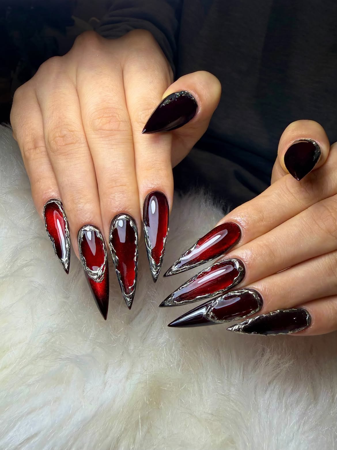 Bloody Gothic Stiletto Nails