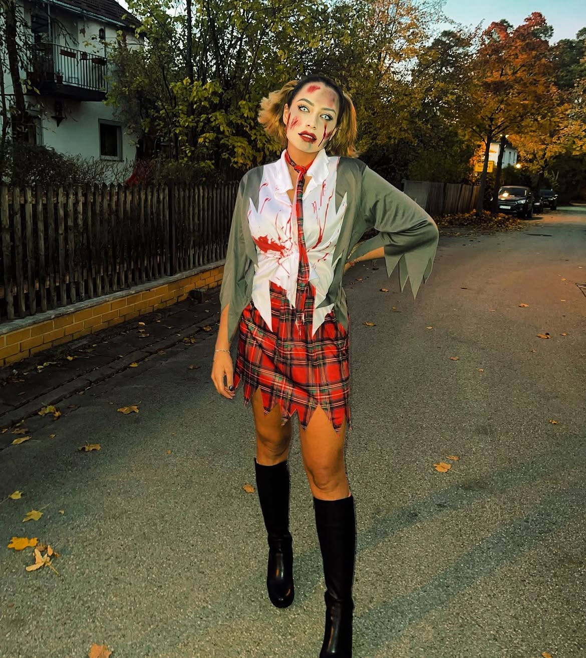 Bloody Zombie Schoolgirl Halloween Costume