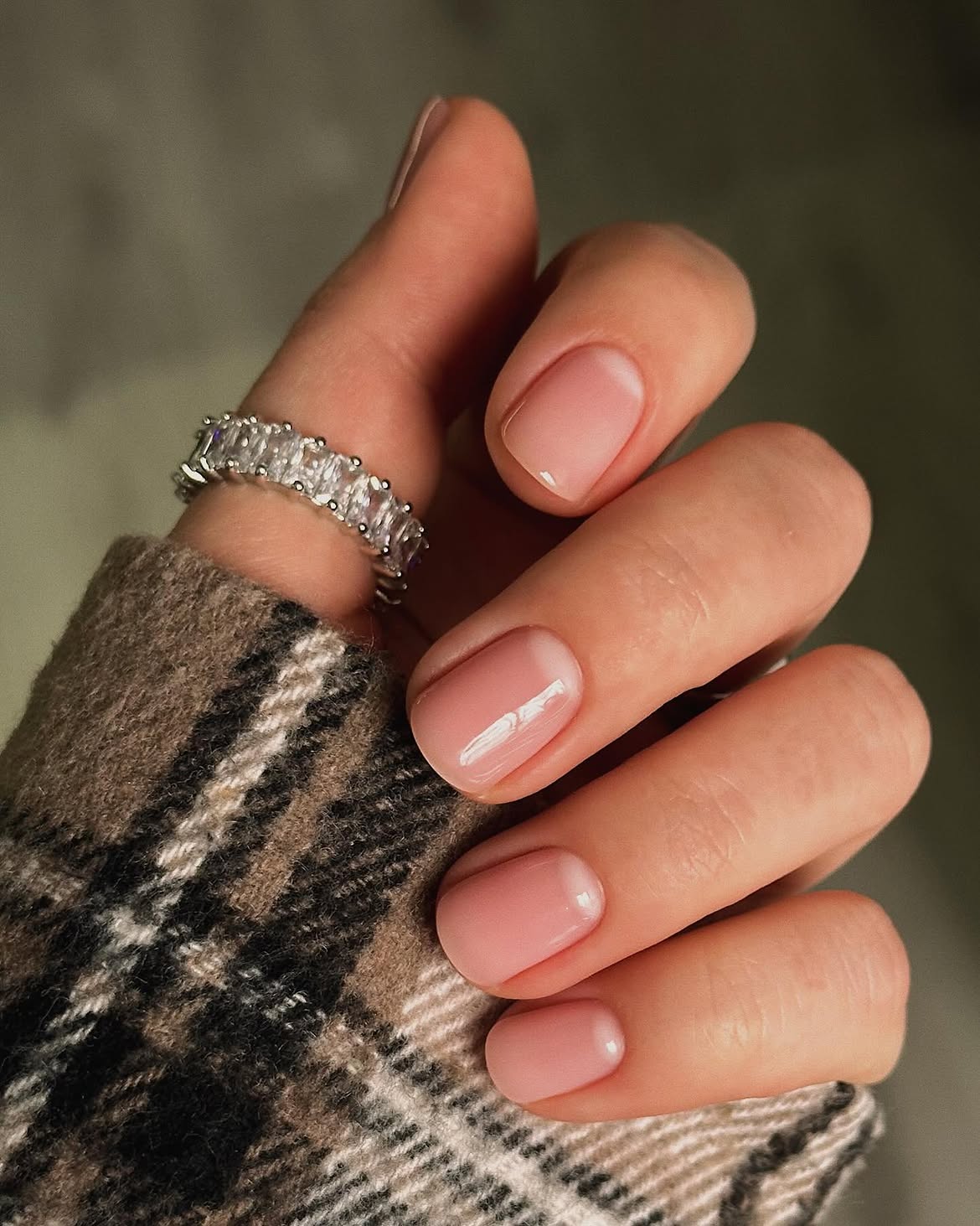 Blush Pink Milky Jelly Short Oval Nails