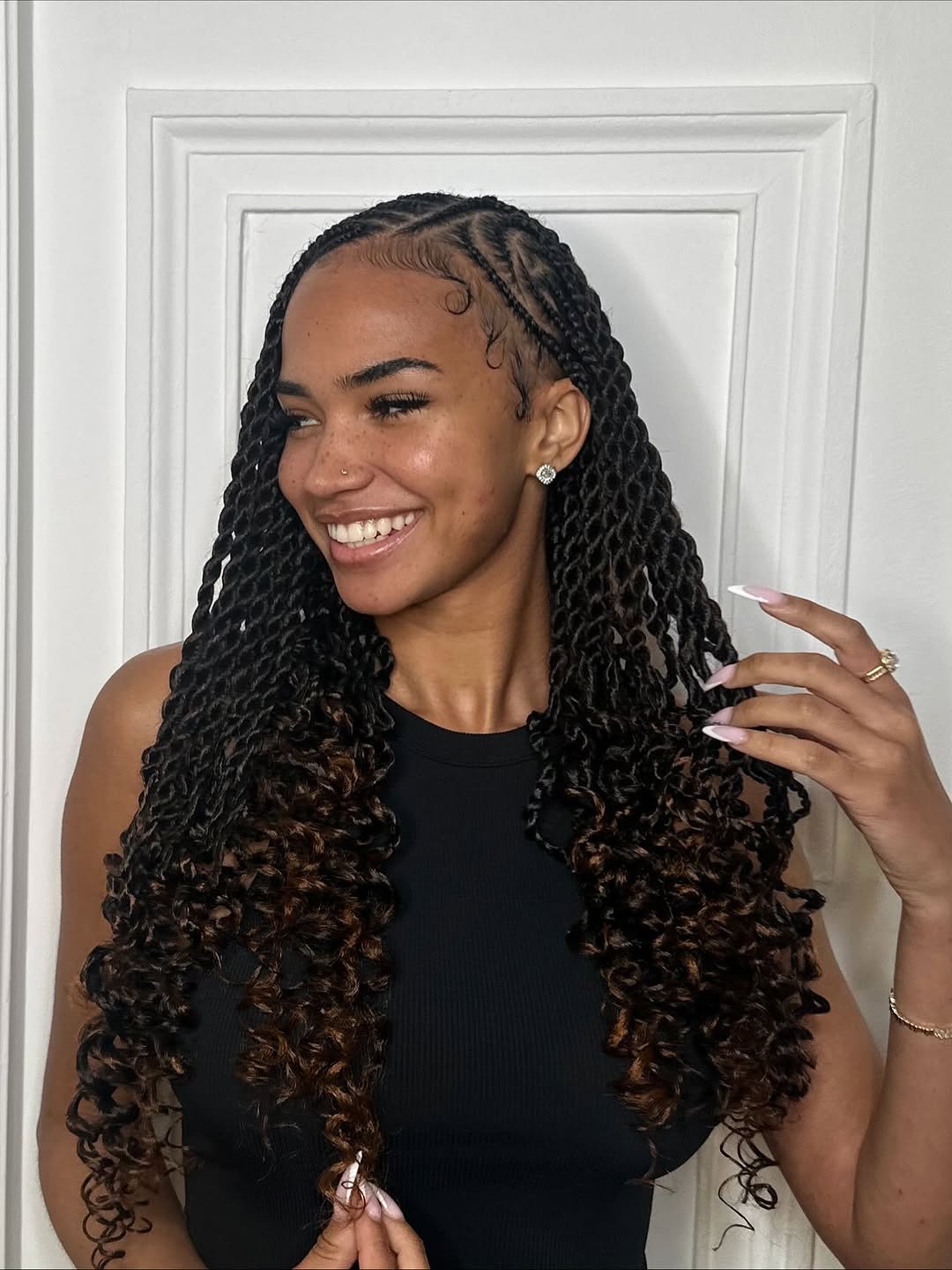 Bohemian Fulani Braids With Curly Ends