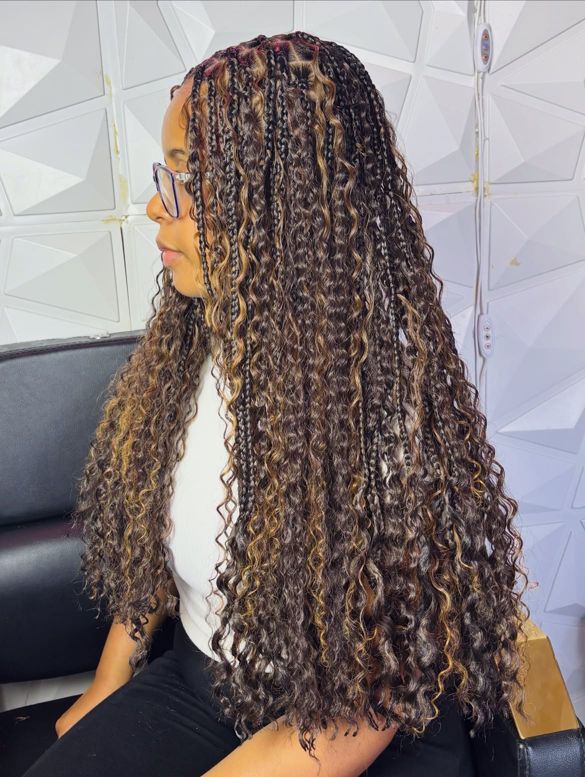 Bohemian Goddess Braids With Honey Blonde Highlights
