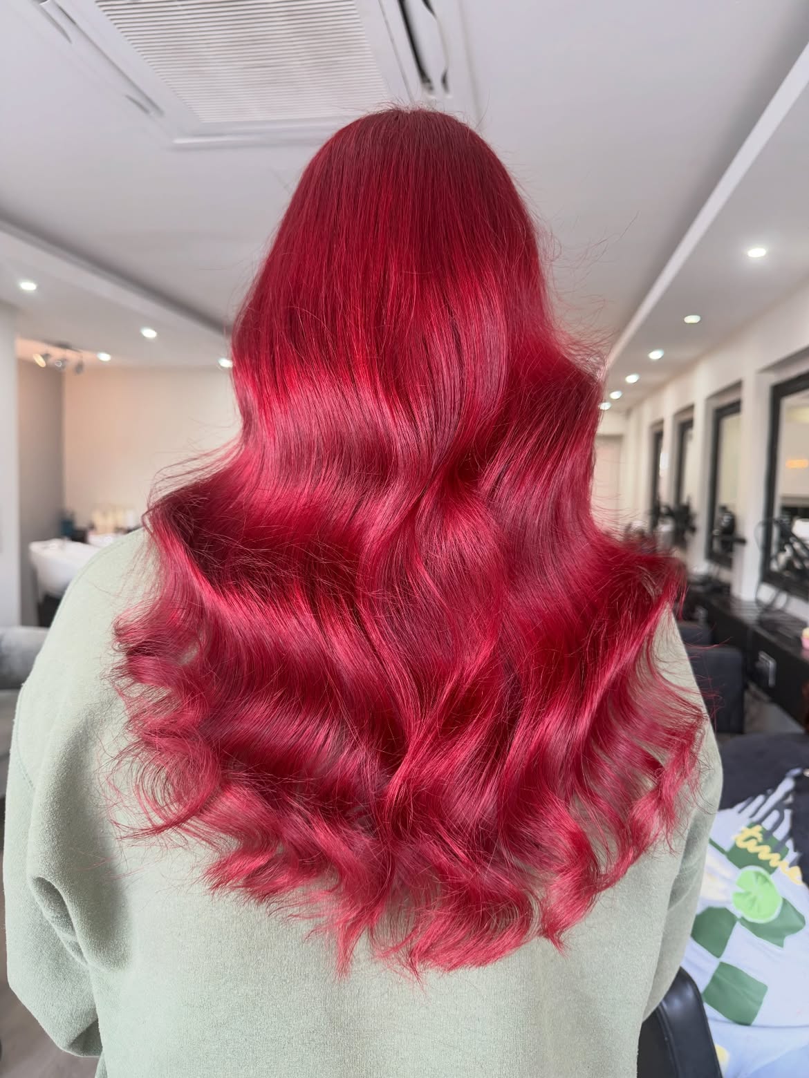 Bold Cherry Red Waves With Volume