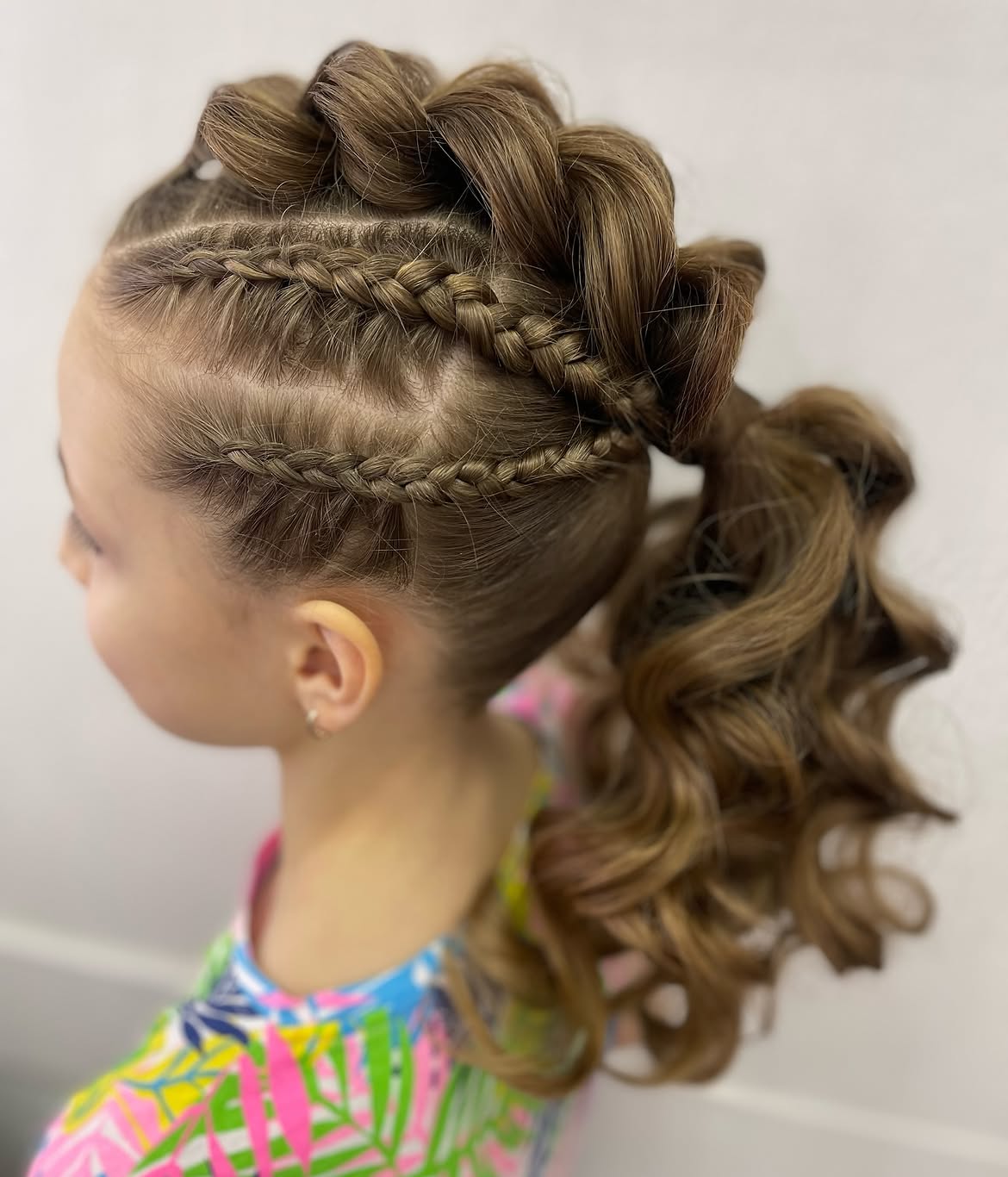 Braided Crown With Curly Ponytail For Halloween