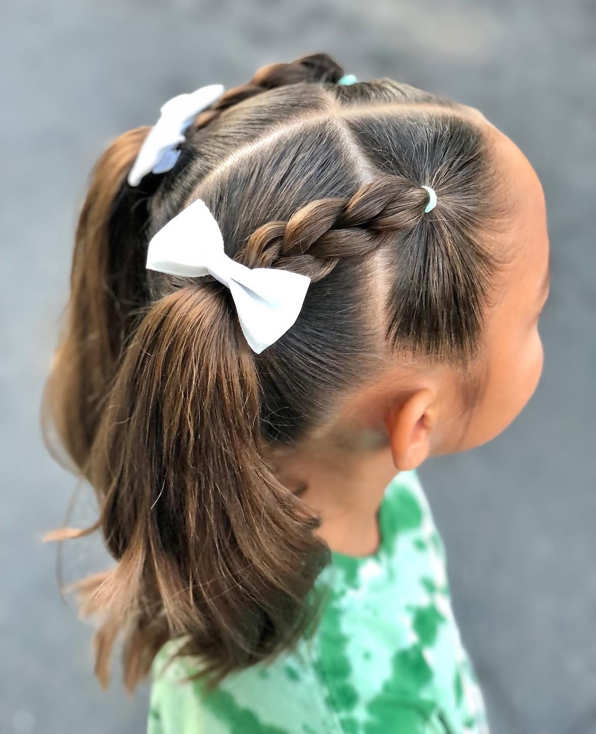Braided Pigtails With Bows For Kids