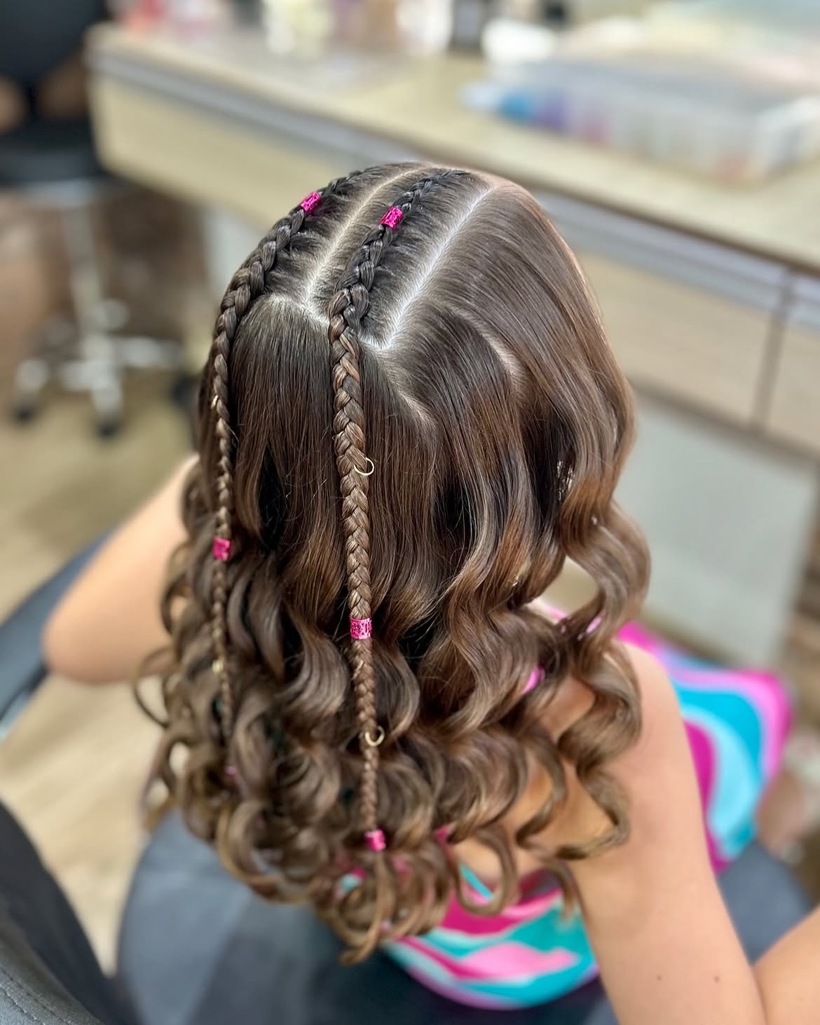 Braided Pigtails with Wavy Accents for Halloween